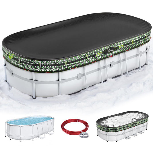 Extra-Thick Winter Pool Cover – 200gsm Heavy-Duty, Cold-Resistant & Windproof Cover for Above-Ground Pools